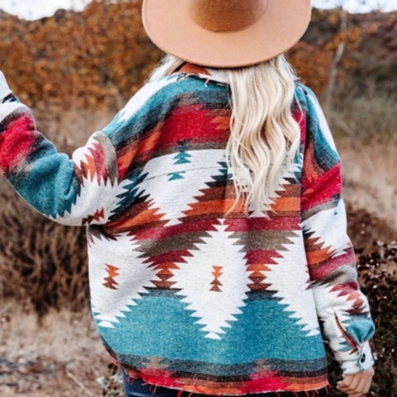 Southwest / Aztec Style Oversized Flannel Jacket NWOT - Picture 14 of 15